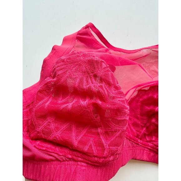 COSABELLA Kiera Mystic Red Sheer Mesh Lace High Neck Bralette Bra, Size M - Picture 5 of 12